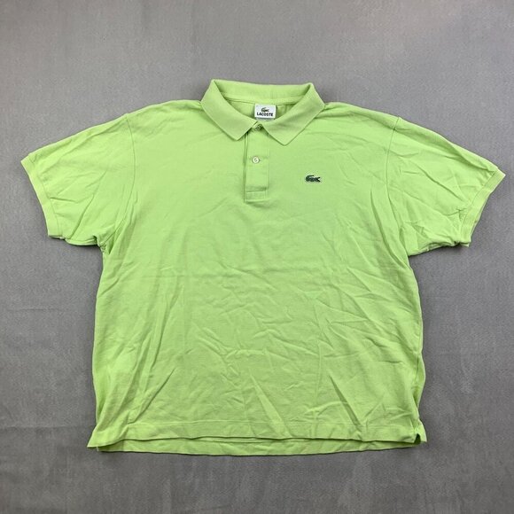 Lacoste Mens Shirt XL Yellow Pique Knit Polo Short Sleeve Tennis Prep Preppy - Picture 1 of 7